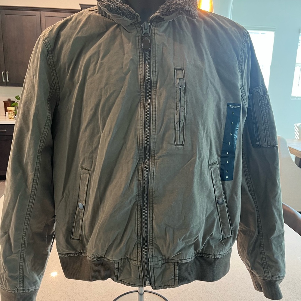 Lucky Brand OD Green Bomber Jacket Men’s Large New With Tags